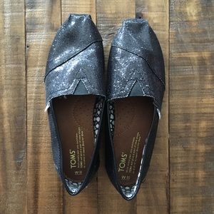 Black Sparkle TOMs shoes